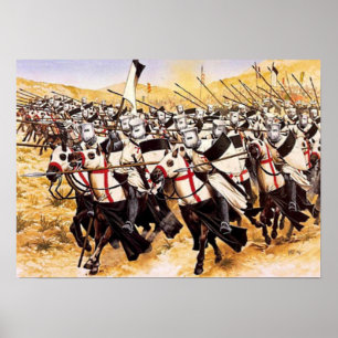 Poster Templerreiterei im Angriff