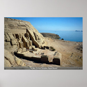 Poster Temples d'Abu Simbel, désert d'Egypte