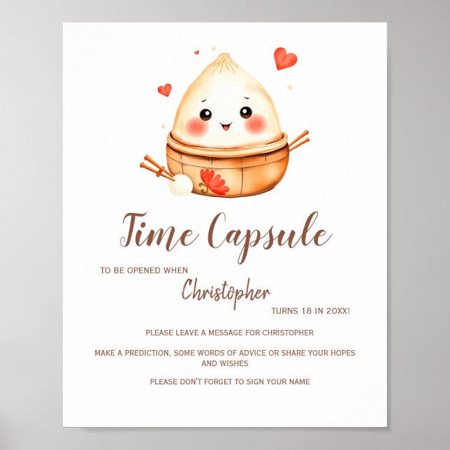 Poster Temps Capsule Cute Little Dumpling Baby shower (Devant)