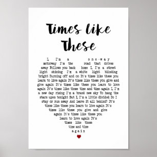 Poster Temps Comme Ces Chansons De Coeur Lyrique Mur Art 