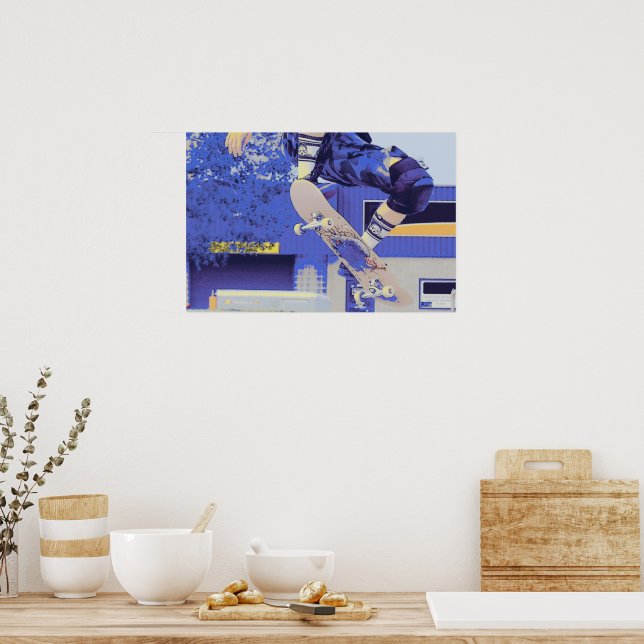 Poster Temps d'antenne - Skateboarder (Cuisine)