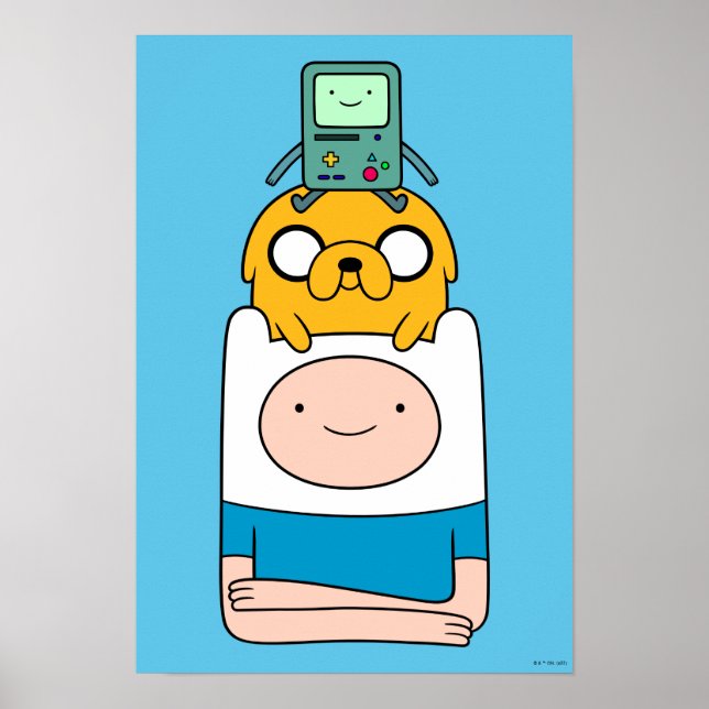 Poster Temps d'aventure | BMO, Jake & Finn (Devant)