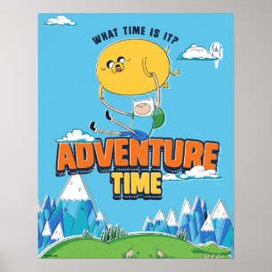 Poster Temps d'aventure   Jake Flottant Avec Finn
