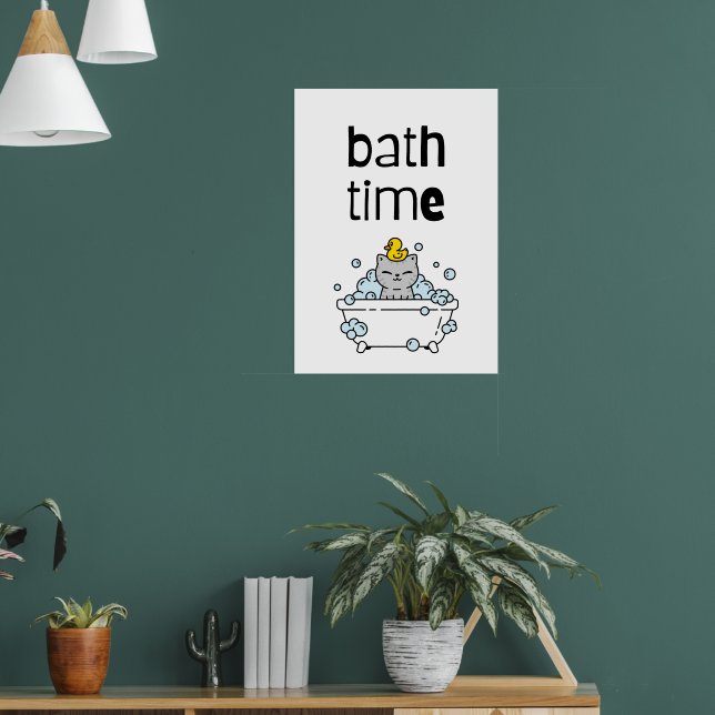 Poster Temps de bain Cute Kawaii Baignoire (Salon 1)