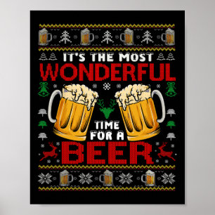 Poster Temps Merveilleux Pour Une Bière Gros Chandail De