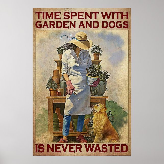 Poster Temps passé avec le jardin et les chiens n'est jam (Devant)
