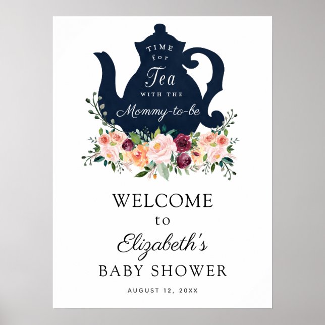 Poster Temps pour l'Affiche de bienvenue Baby shower de t (Devant)