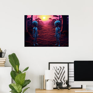 Poster Temps pour les amis IA Alien Art