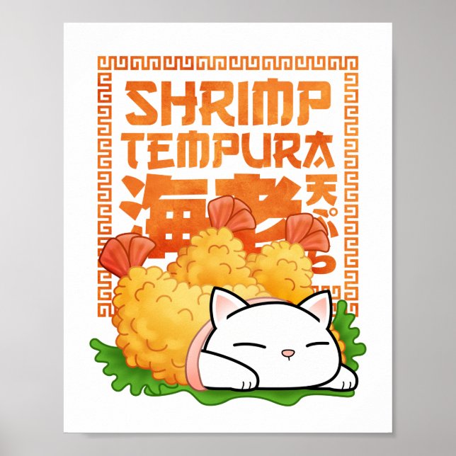 Poster Tempura de crevettes de chat Chubby (Devant)