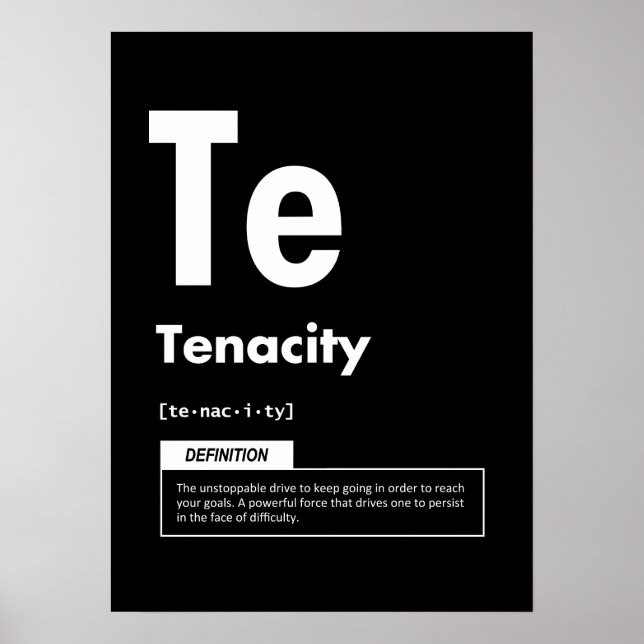 Poster Tenacité - Élément De Succès - Motivation (Devant)