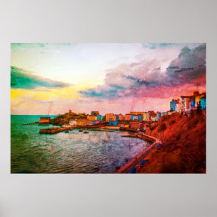 Poster Tenby Harbour, South West Wales, Royaume-Uni