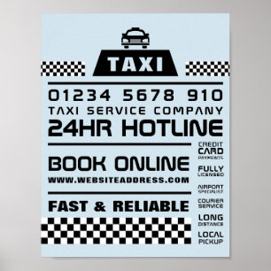 Poster Tendance et moderne, Taxi Cabine firme publicité