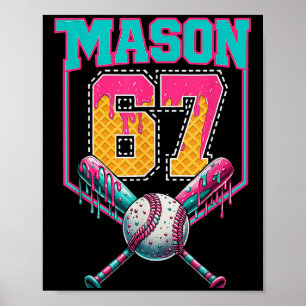 Poster Tendance Mason 67 Mém Glace Crème Goutte Baseball 