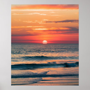 Poster Tendance moderne Summer Tropical Beach Sunset