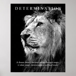 Poster Tendance Motivationnelle Détermination Lion Artwor