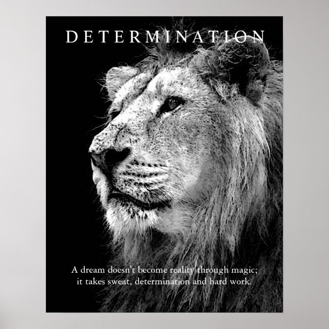 Poster Tendance Motivationnelle Détermination Lion Artwor (Devant)