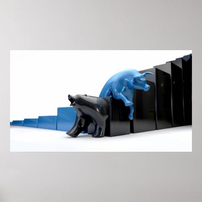 Poster Tendances économiques des ours et des taureaux (Devant)