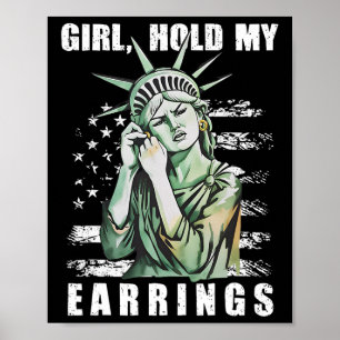 Poster Tenez Mes Boucles D'Oreilles Statue Résiste Subtil