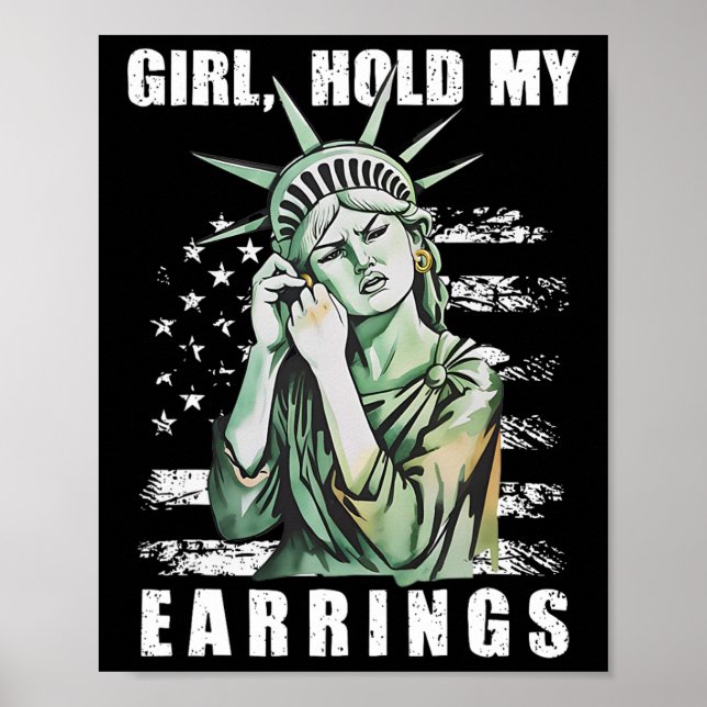 Poster Tenez Mes Boucles D'Oreilles Statue Résiste Subtil (Devant)