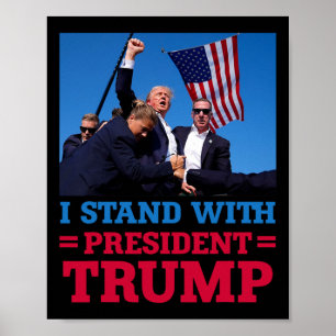 Poster Tenez-Vous Contre Le Président Trump Après Les Tir