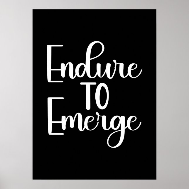 Poster Tenir à émerger - Hustle, gym, motivation de succè (Devant)