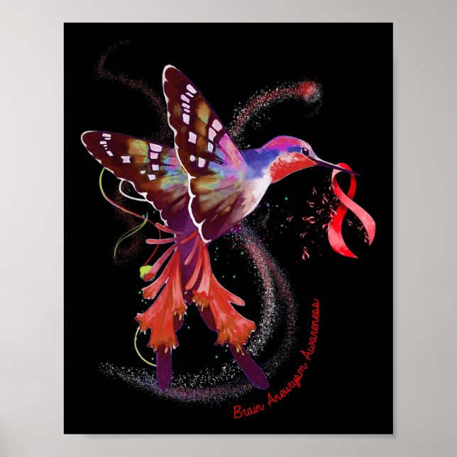 Poster Tenir Burgundy Ribbon Cerveau Aneurysme Sensibilis (Devant)