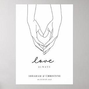 Poster Tenir le coeur Deux mains