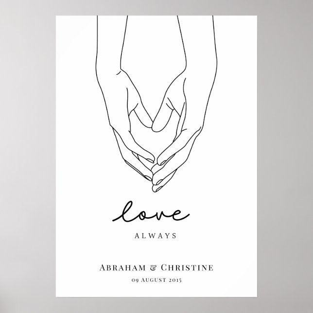 Poster Tenir le coeur Deux mains (Devant)