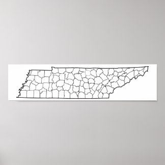 Poster Tennessee Counties Blank Plan du plan