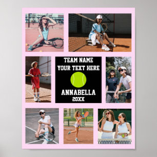 Poster Tennis 7 Photo collage Pink nom de l'équipe