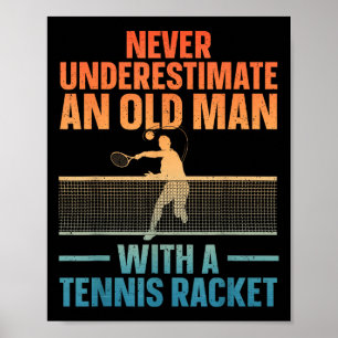 Poster Tennis Art Pour Hommes Grandpa Tennis Lover Pla