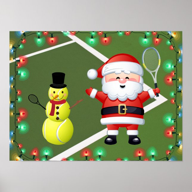Poster Tennis Ball Snowman et Noël du Père Noël (Devant)