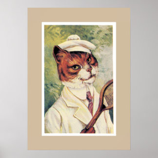 Poster Tennis Cat