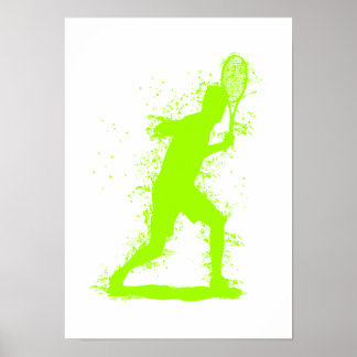 Poster Tennis Player - Abstract Watercolor Art