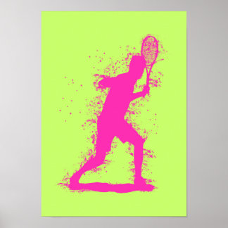 Poster Tennis Player - Abstract Watercolor Art