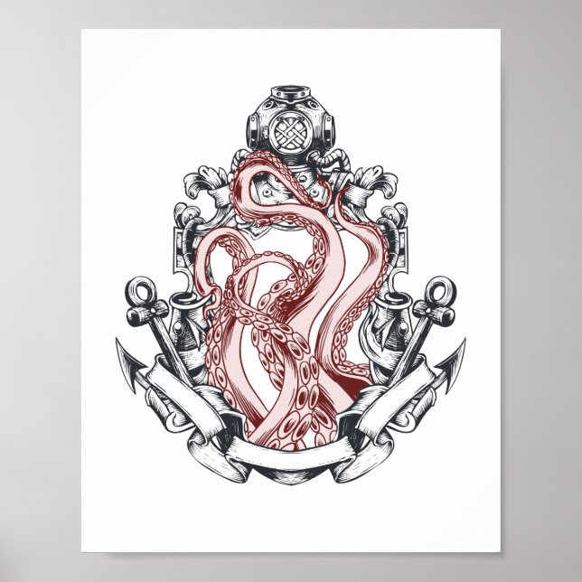 Poster Tentacles De Calmar De Miroir Lovecraftian Horror (Devant)