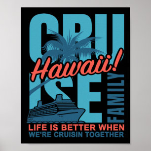 Poster Tenue assortie de croisière familiale à Hawaï Mign