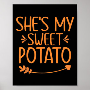 Poster Tenue de couple assortie pour Thanksgiving Patate