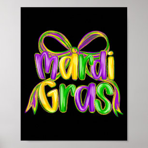 Poster Tenue de défilé de Mardi Gras drôle Chapeau de bou