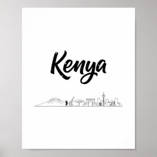 Poster Tenues de vacances de voyage de Kenya Skyline 