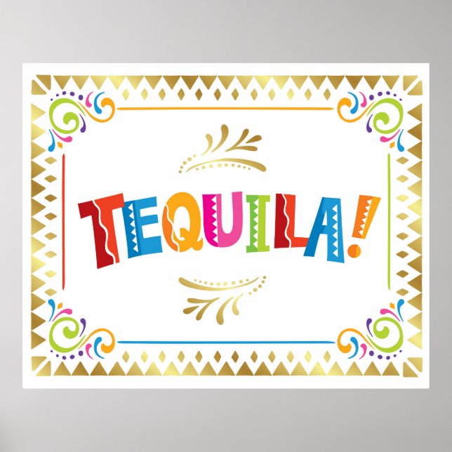 Poster TEQUILA ! Panneau Fiesta Party (Devant)