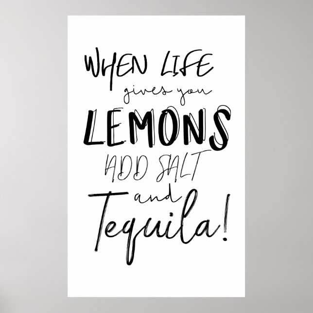 Poster Tequila Print When Life vous donne citrons Citatio (Devant)