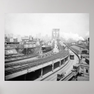 Poster Terminal du pont de Brooklyn, 1903. Photo vintage
