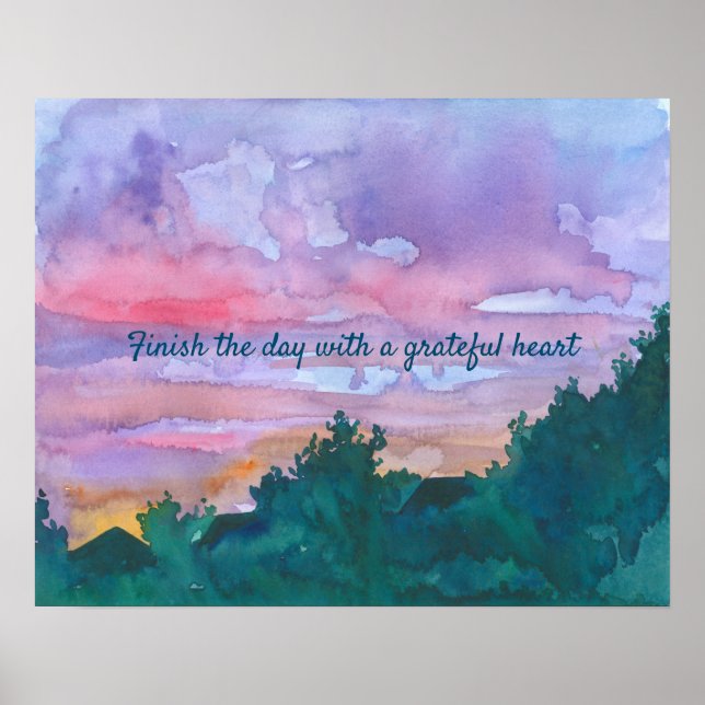 Poster Terminez La Journée Avec Un Coeur Gratuit Coucher  (Devant)