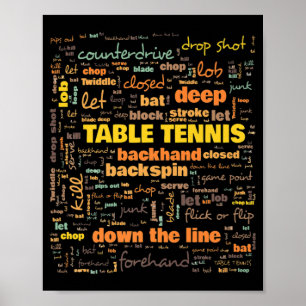 Poster Terminologie de tennis de table Termes couramment 