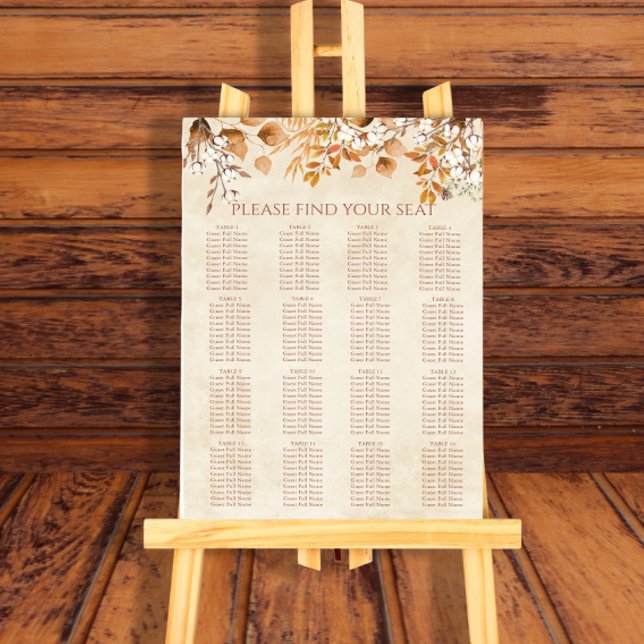 Poster Terracotta Automne Feuilles Mariage Sein Graphique (Créateur téléchargé)