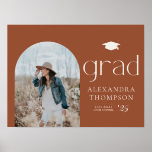 Poster Terracotta Boho Minimaliste Arc Photo Graduation