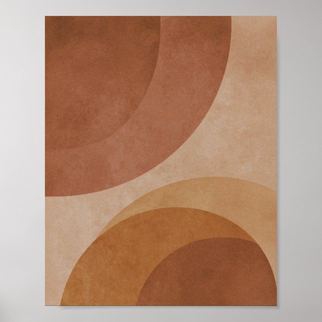 Poster Terracotta Circles - Minimalist Geometric (Devant)