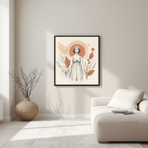 Poster Terracotta Flow – Équilibre Botanique Abstrait I
