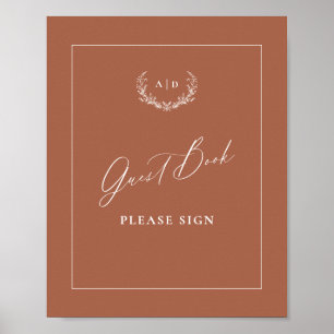 Poster Terracotta Guest Book Mariage Table Signale Décor